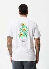 Afends Mens Beautiful Weeds - Hemp Retro Graphic T-Shirt - White - Afends mens beautiful weeds   hemp retro graphic t shirt   white 