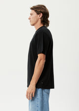 Afends Mens Microdosed - Hemp Retro T-Shirt - Black - Afends mens microdosed   hemp retro t shirt   black 