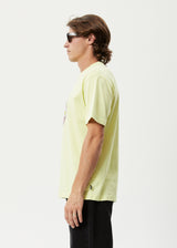 Afends Mens Big Talk - Recycled Oversized Graphic T-Shirt - Citron - Afends mens big talk   recycled oversized graphic t shirt   citron 
