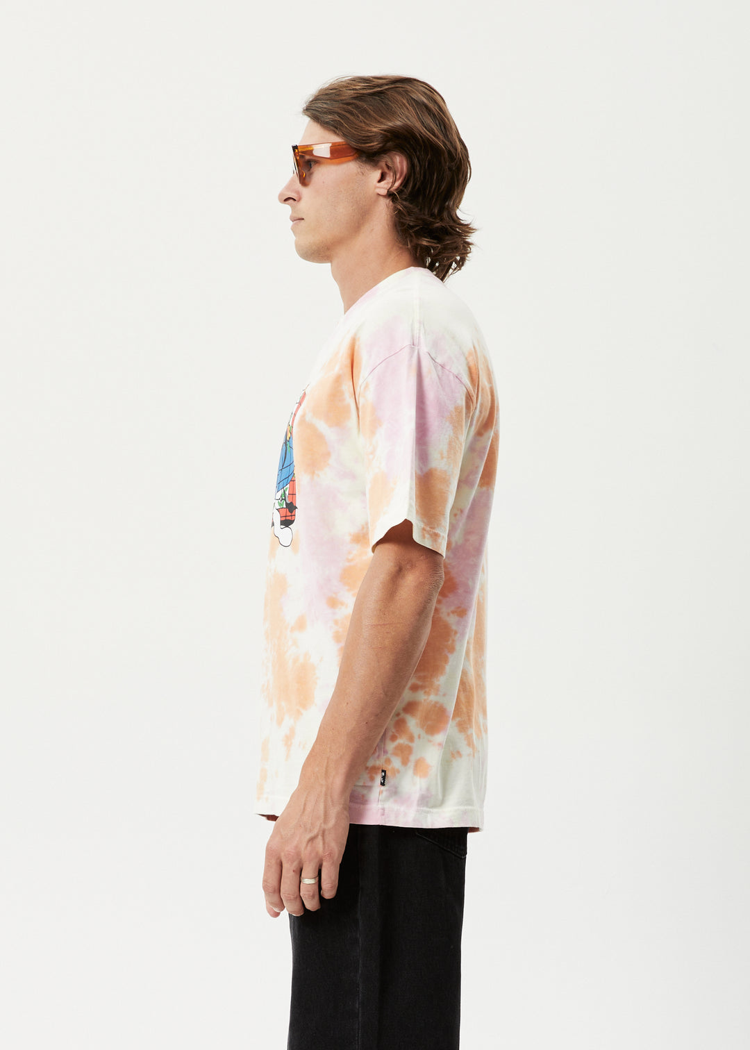 AFENDS Mens Globe - Oversized Graphic T-Shirt - Multi 