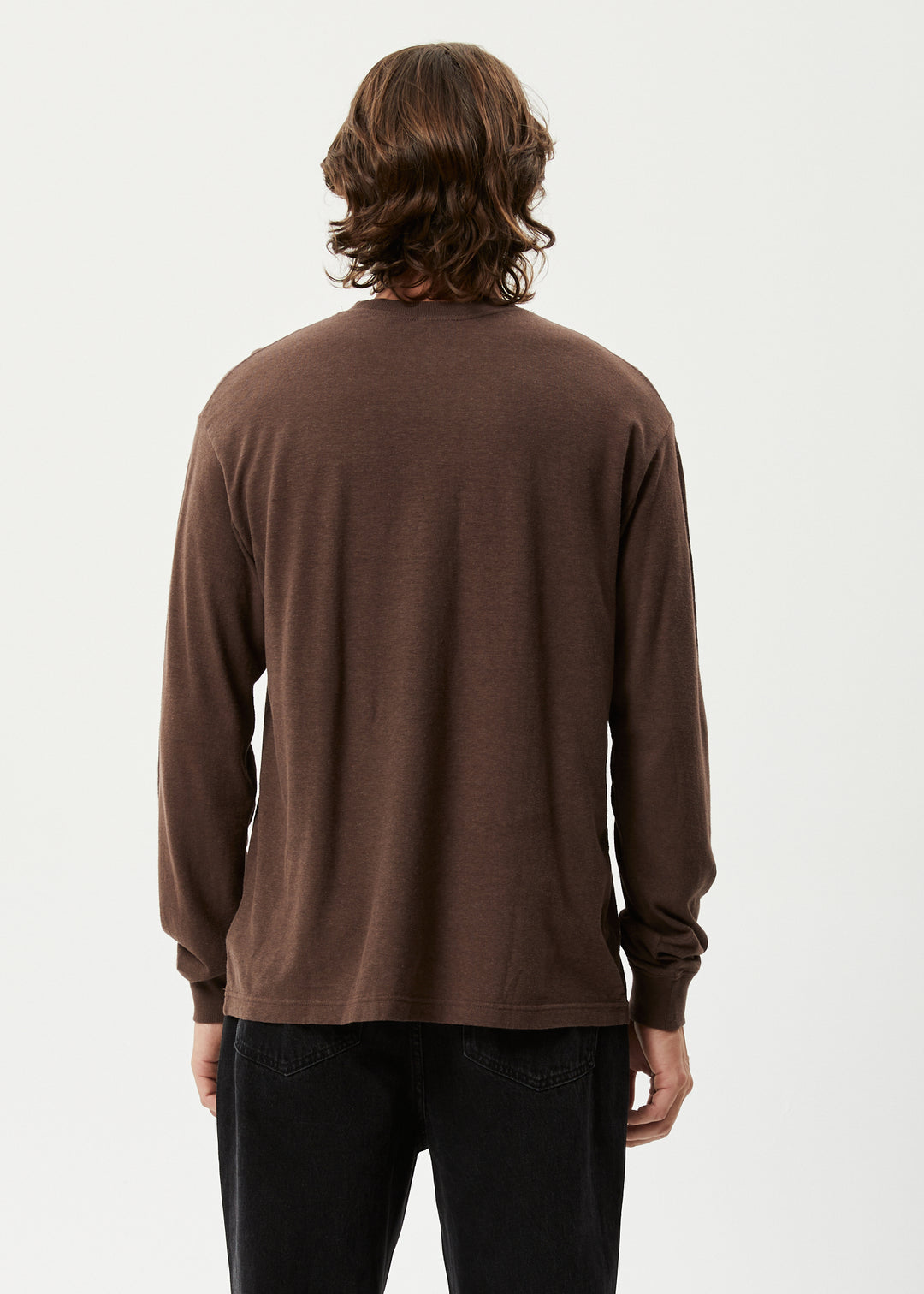 AFENDS Mens Essential - Long Sleeve Tee - Coffee 