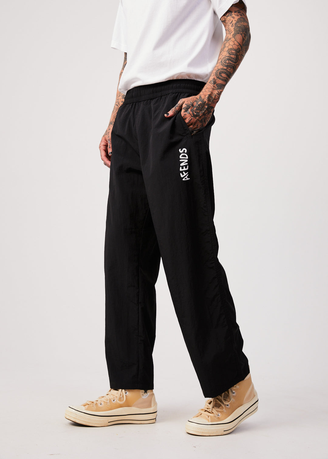 AFENDS Mens Warped - Spray Pants - Black 