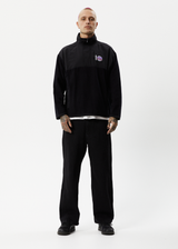 Afends Mens Nobody - Recycled Fleece Pullover - Black - Afends mens nobody   recycled fleece pullover   black 