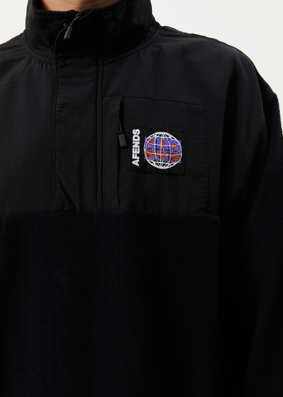 AFENDS Mens Nobody - Fleece Pullover - Black 