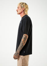 Afends Mens Vortex - Recycled Retro T-Shirt - Black - Afends mens vortex   recycled retro t shirt   black 