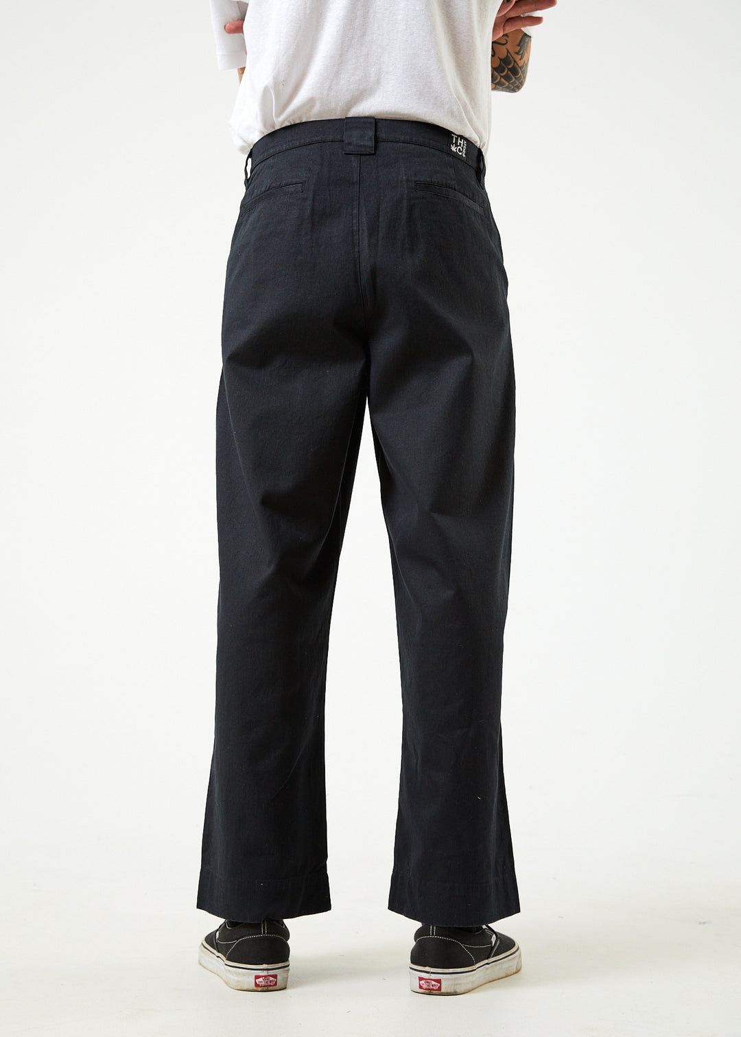 AFENDS Mens Fat Cat - Wide Leg Suit Pants - Black 