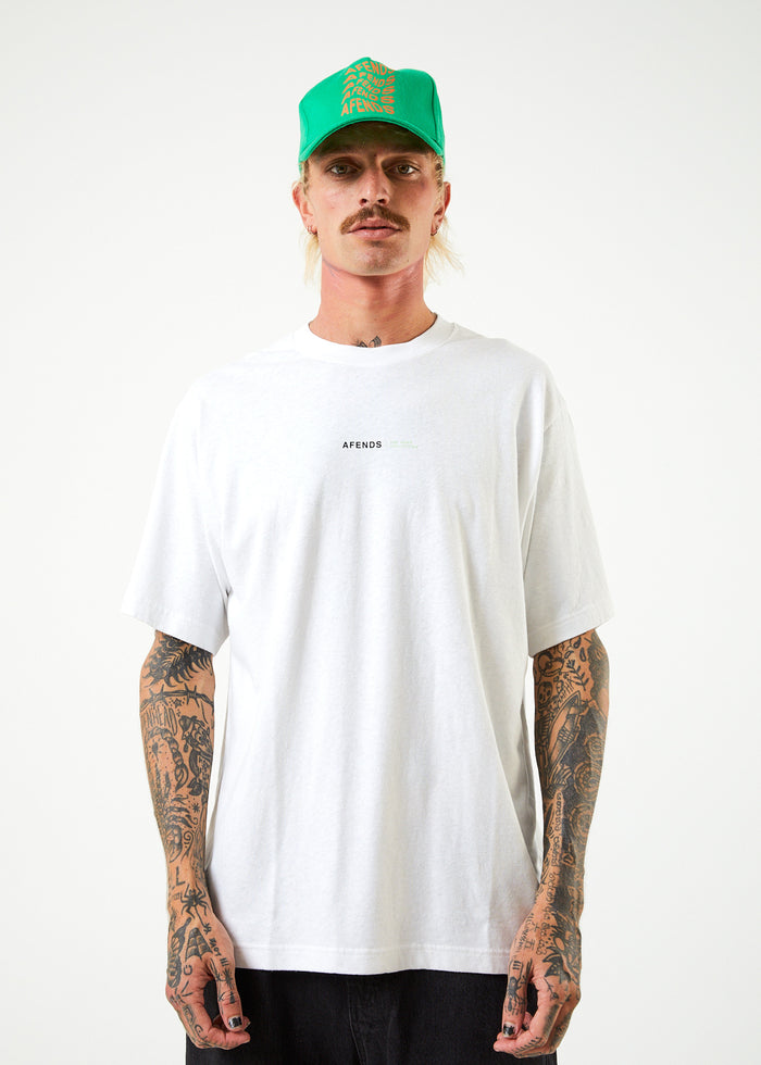 Afends Mens Horizon - Hemp Retro T-Shirt - White 