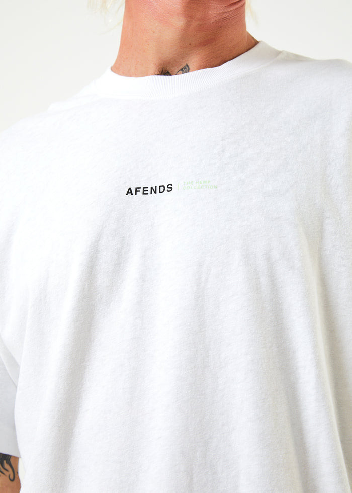 Afends Mens Horizon - Hemp Retro T-Shirt - White 