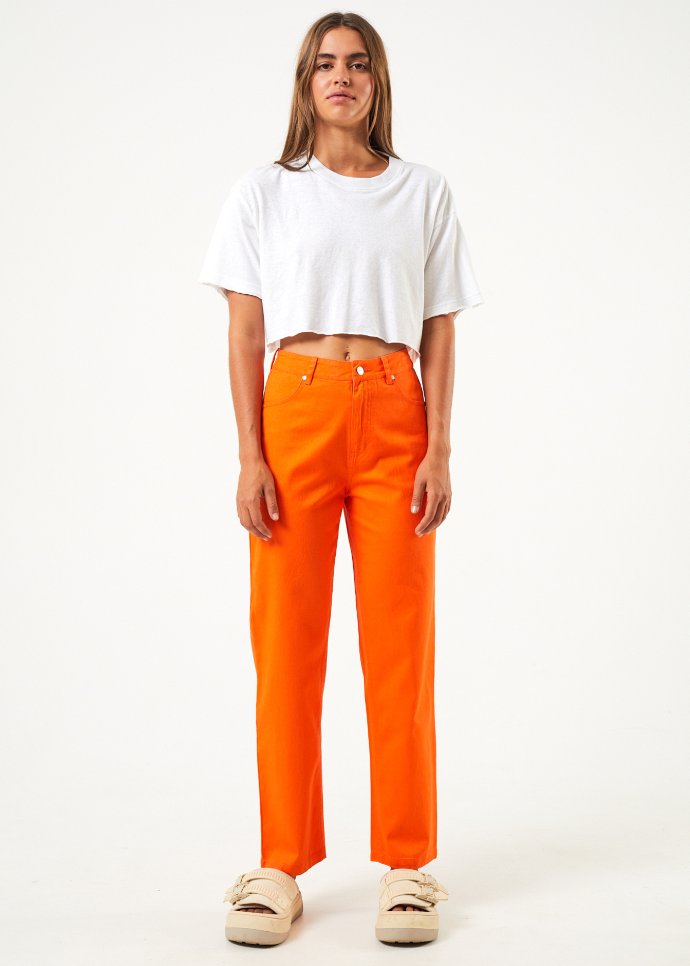 AFENDS Womens Shelby - Wide Leg Pant - Orange W220401-ORG-28