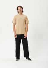 Afends Mens Heatwave - Hemp Retro Graphic Logo T-Shirt - Tan - Afends mens heatwave   hemp retro graphic logo t shirt   tan 
