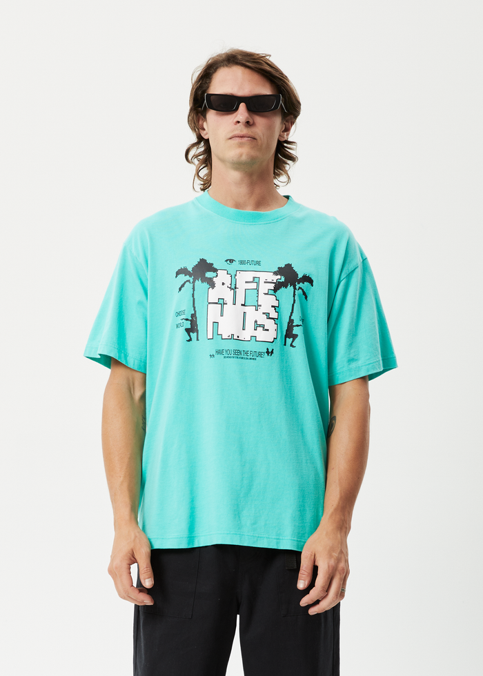 Afends Mens Choose Life - Recycled Boxy Graphic T-Shirt - Jade 