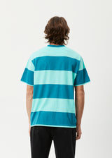 Afends Mens Continual - Recycled Retro Graphic Logo T-Shirt - Jade Stripe - Afends mens continual   recycled retro graphic logo t shirt   jade stripe 