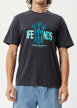 Afends Mens Grooves - Recycled Retro Graphic T-Shirt - Charcoal - Afends mens grooves   recycled retro graphic t shirt   charcoal 