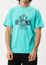 Afends Mens Grooves - Recycled Retro Graphic T-Shirt - Jade - Afends mens grooves   recycled retro graphic t shirt   jade 