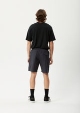 Afends Mens Baywatch World - Organic Elastic Waist Shorts - Charcoal - Afends mens baywatch world   organic elastic waist shorts   charcoal 