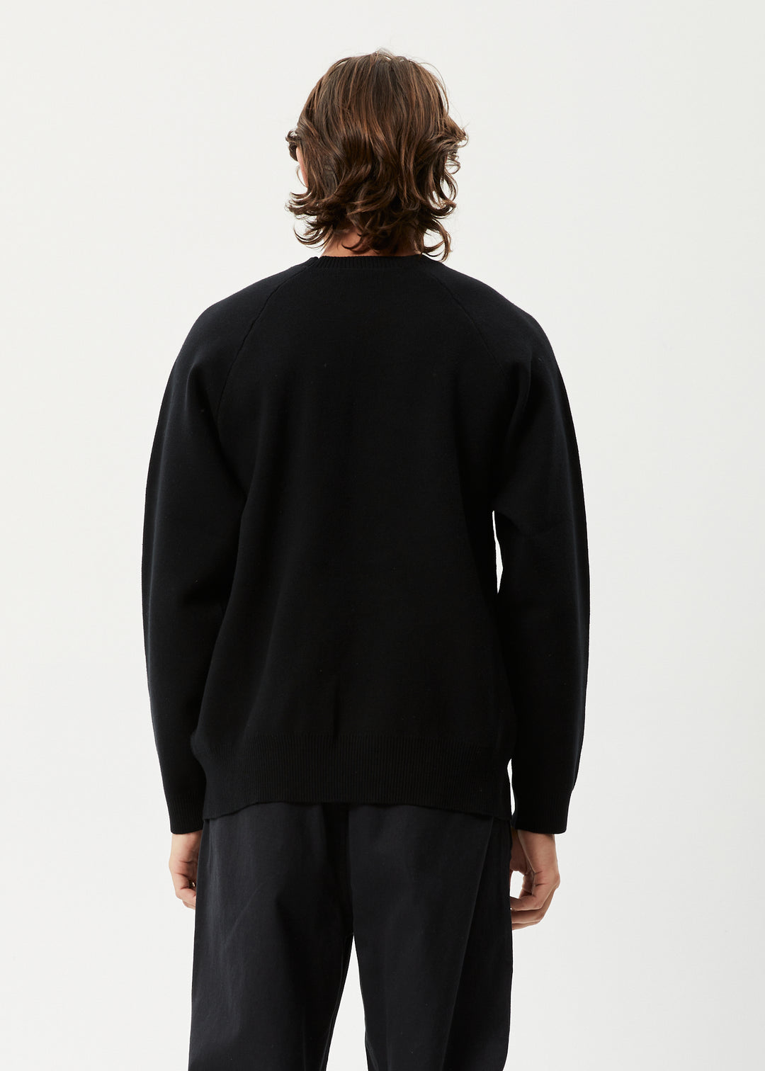 AFENDS Mens Eternal - Knit Crew Neck Jumper - Black 