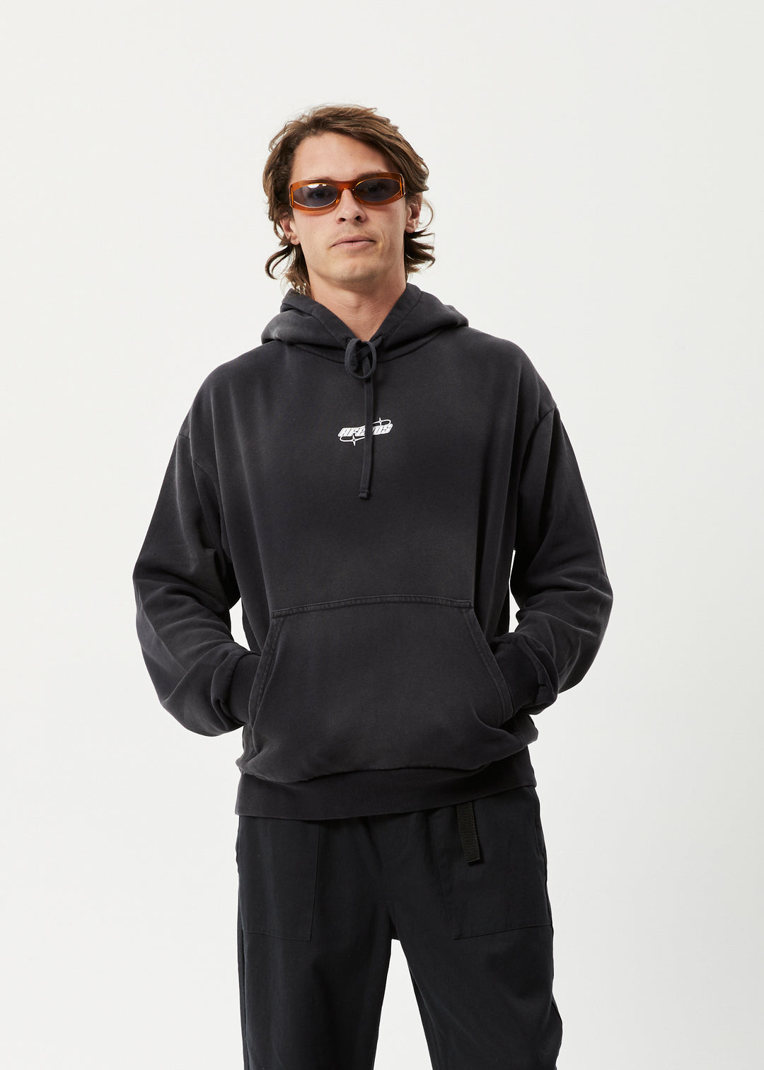 AFENDS Mens Eternal - Hoodie - Worn Black 