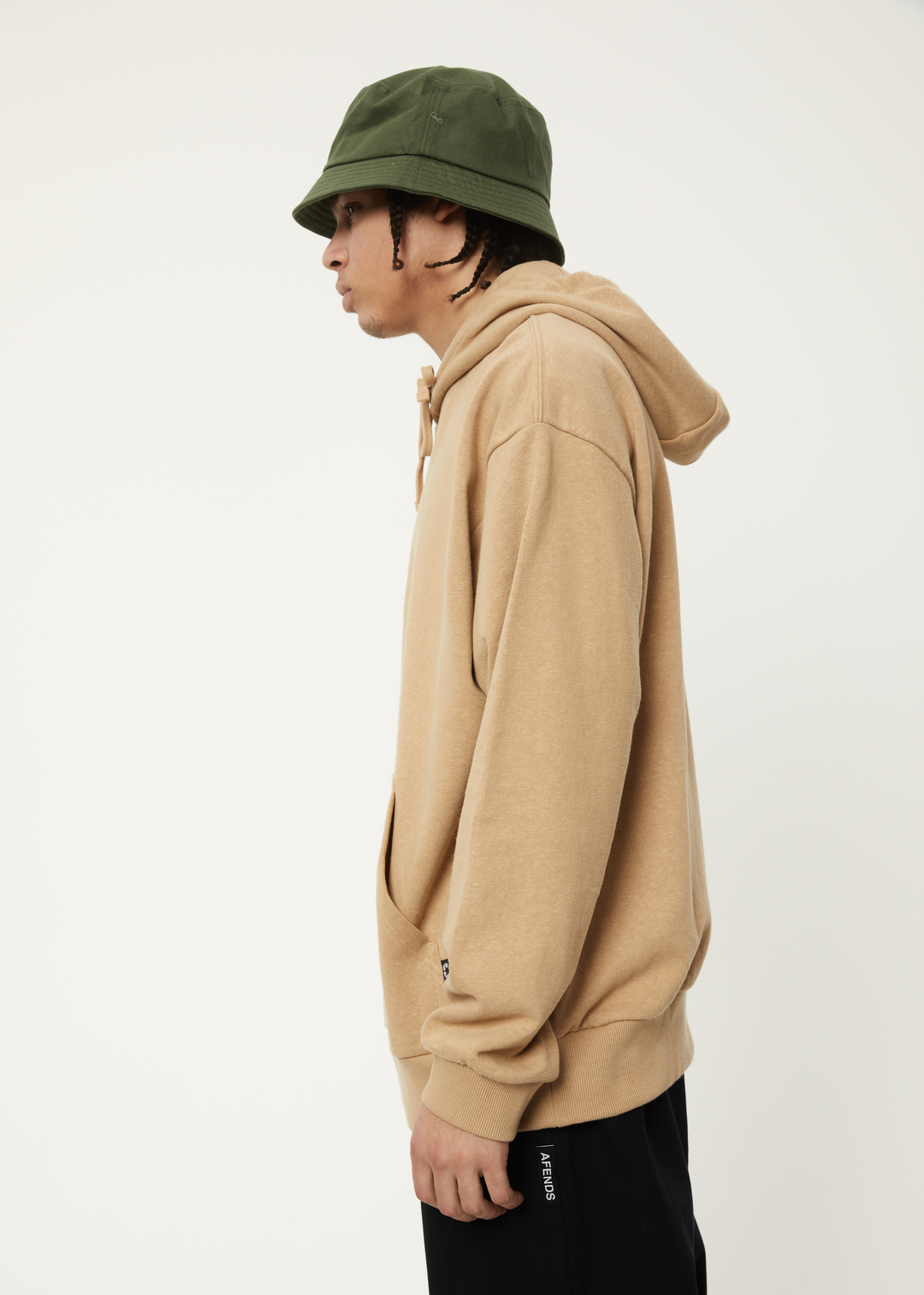 AFENDS Mens World Problems - Hoodie - Tan 