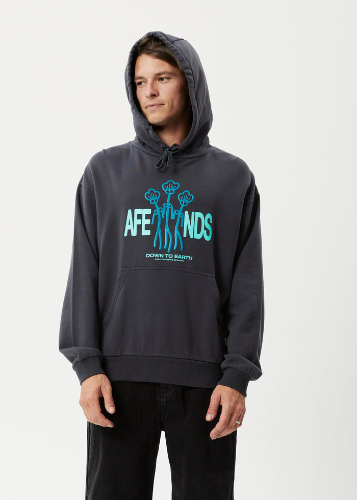 Afends Mens Grooves - Recycled Hoodie - Charcoal 