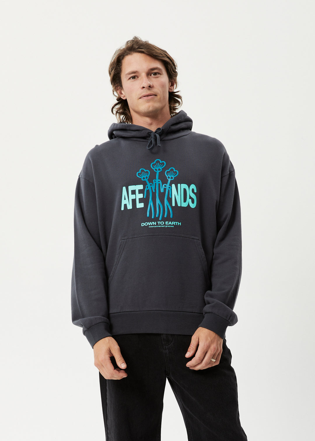 AFENDS Mens Grooves - Hoodie - Charcoal 