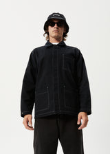Afends Mens Diggers - Recycled Workwear Jacket - Black - Afends mens diggers   recycled workwear jacket   black 