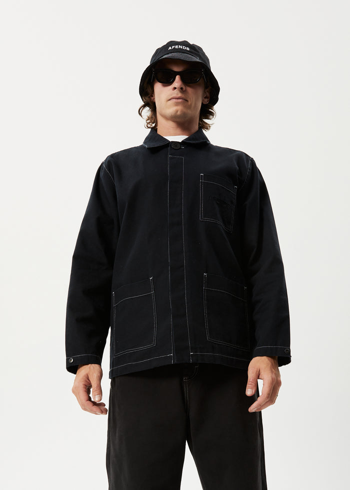 Afends Mens Diggers - Recycled Workwear Jacket - Black 