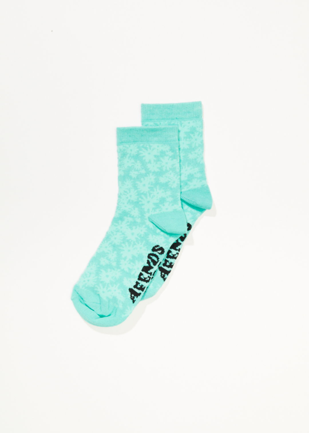 AFENDS Unisex Benny - Crew Socks - Jade Daisy 