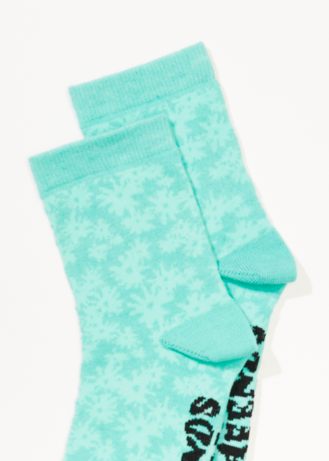 AFENDS Unisex Benny - Crew Socks - Jade Daisy 