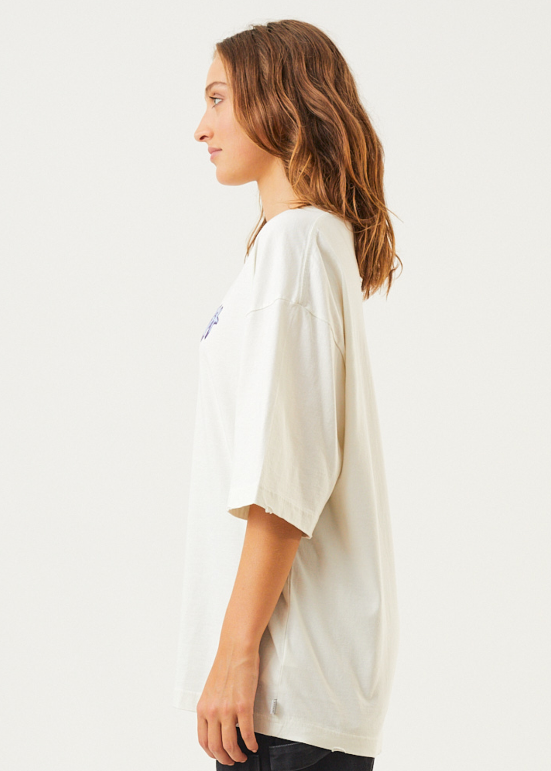 AFENDS Womens Tracks - Oversized T-Shirt - Off White 