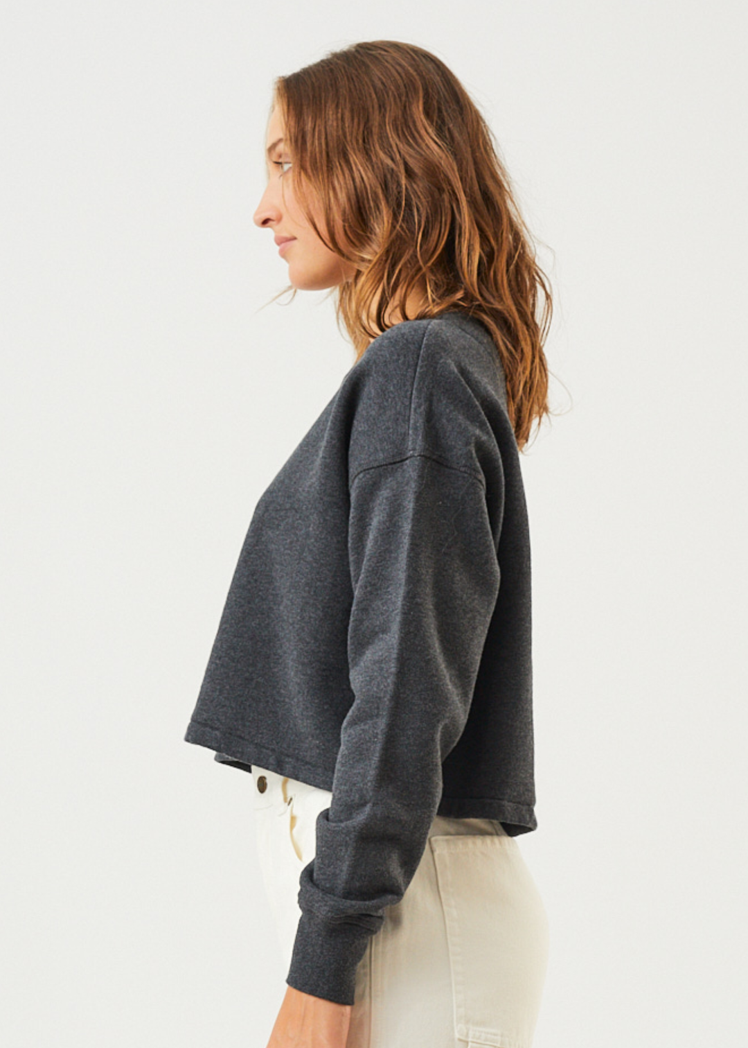 Cropped crew neck jumper hot sale