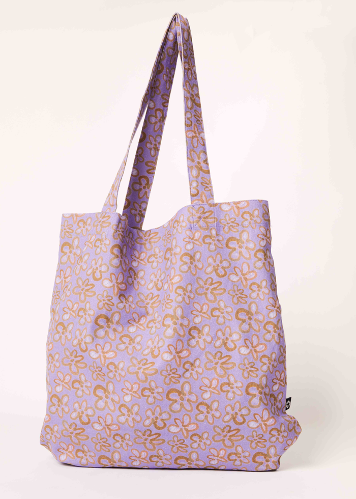 Afends Unisex Digital Daisy - Recycled Tote Bag - Tulip A222647-TLP-OS