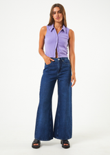 Afends Womens Gigi - Hemp Denim Flared Jeans - Original Rinse - Afends womens gigi   hemp denim flared jeans   original rinse 