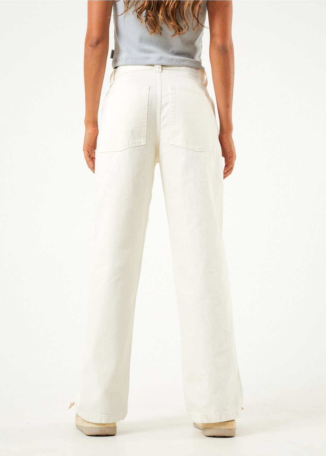 AFENDS Womens Bella - Denim Baggy Jeans - Off White 