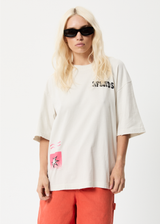 Afends Womens Shining - Recycled Oversized T-Shirt - Off White - Afends womens shining   recycled oversized t shirt   off white w221006 ofw xs