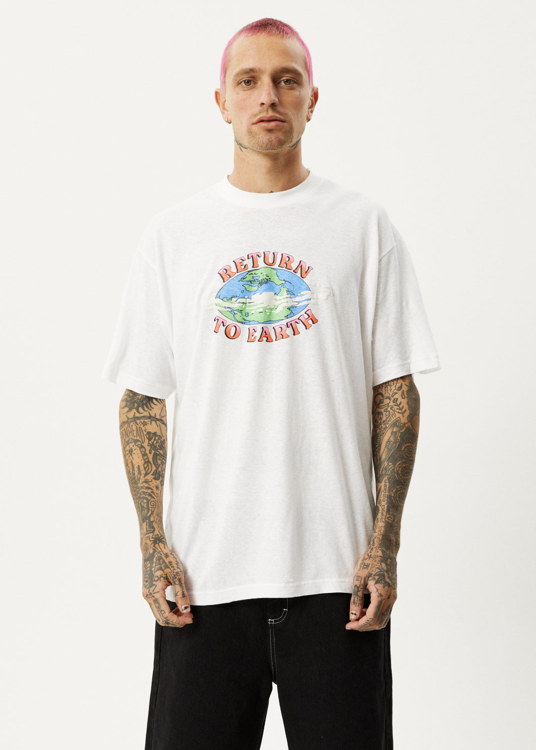 AFENDS Unisex Orbital - Unisex Boxy Graphic T-Shirt - White 