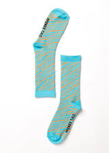 Afends Unisex Adi - Hemp Crew Socks - Blue Stripe - Afends unisex adi   hemp crew socks   blue stripe 