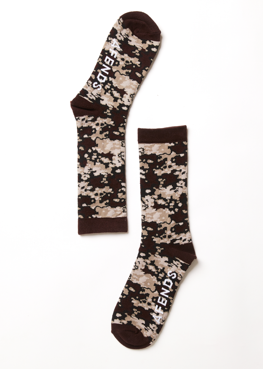 AFENDS Unisex Jungle - Crew Socks - Earth Camo 