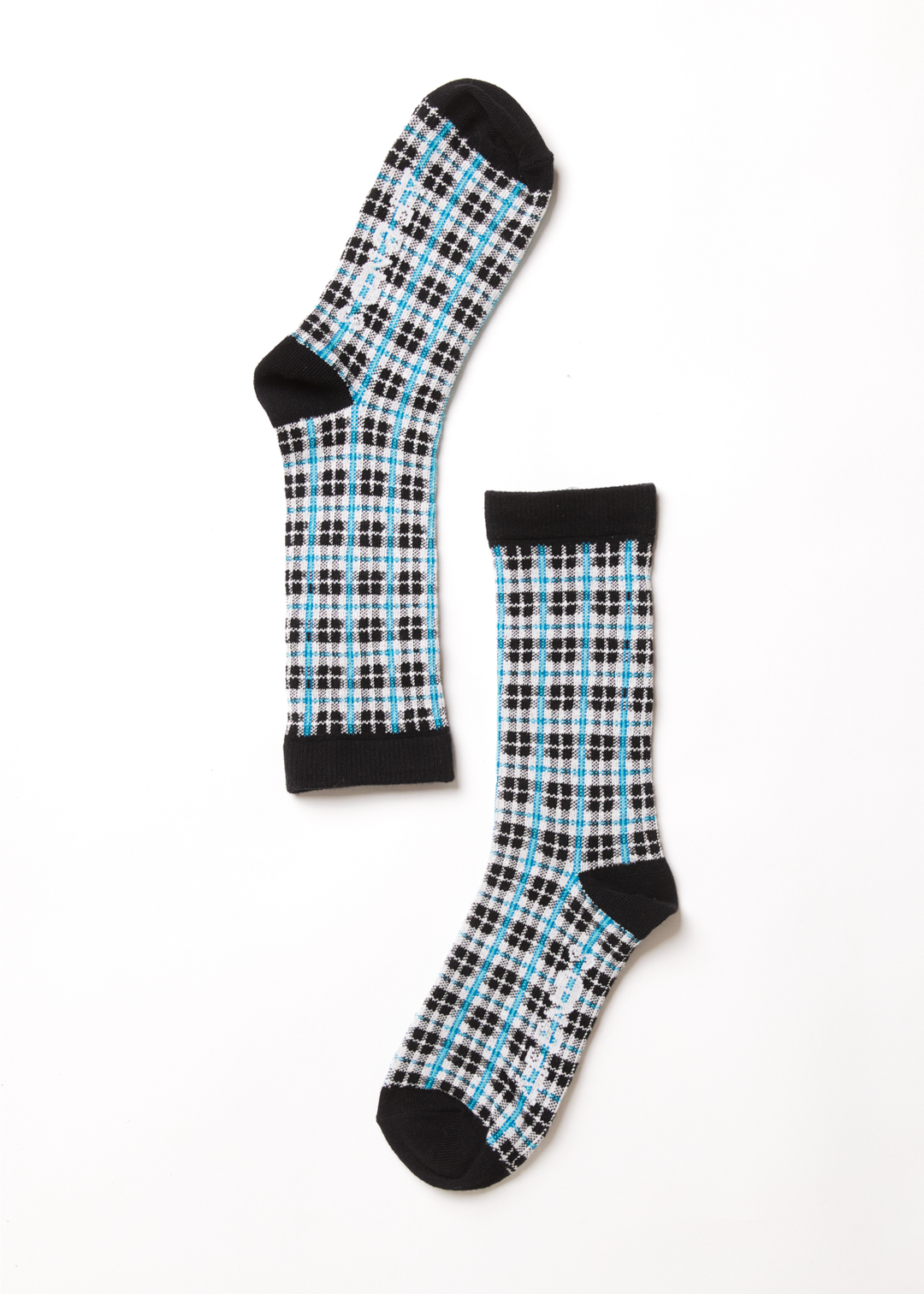 AFENDS Unisex Checkers - Crew Socks - Black 