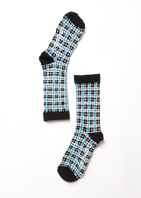 Afends Unisex Checkers - Recycled Crew Socks - Black - Afends unisex checkers   recycled crew socks   black 