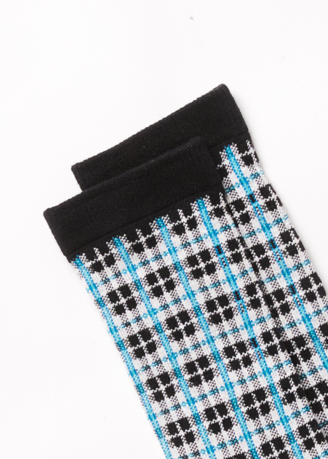 AFENDS Unisex Checkers - Crew Socks - Black 