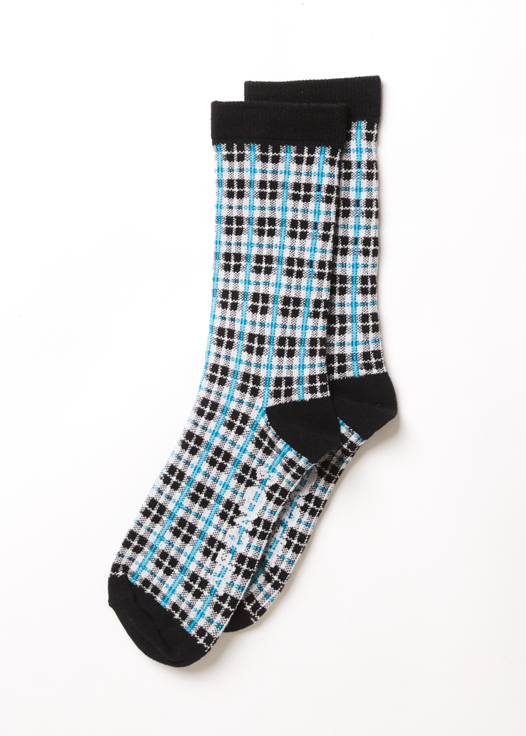 AFENDS Unisex Checkers - Crew Socks - Black 