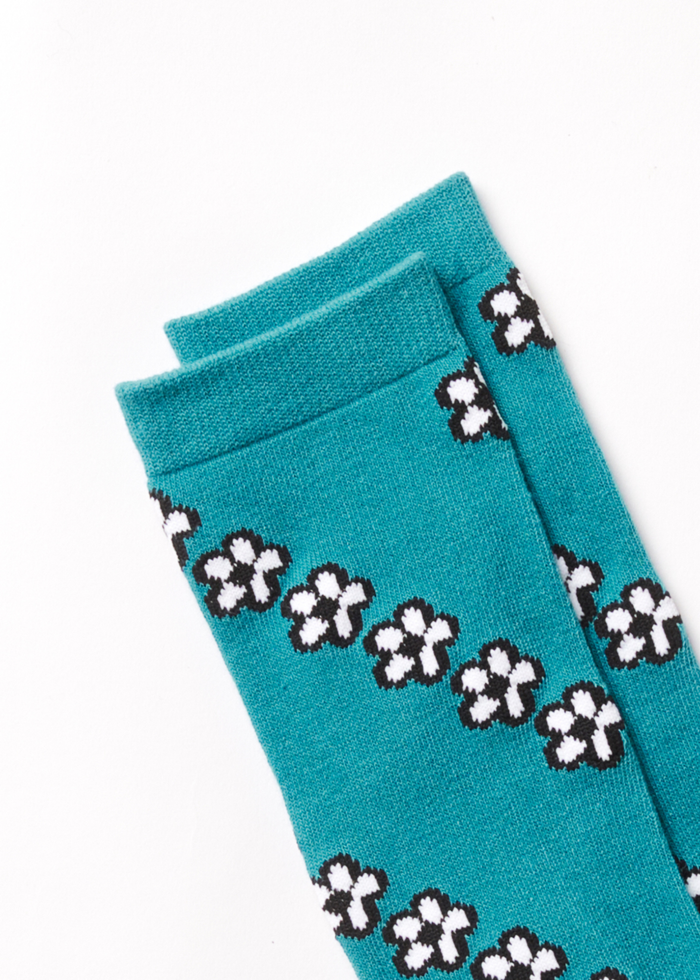 Afends Unisex Back To It - Recycled Crew Socks - Azure 