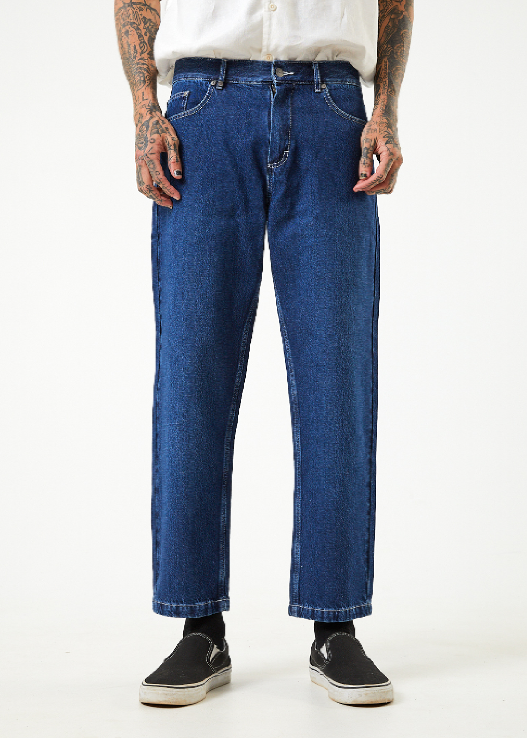 AFENDS Mens Ninety Twos - Denim Relaxed Jeans - Original Rinse 