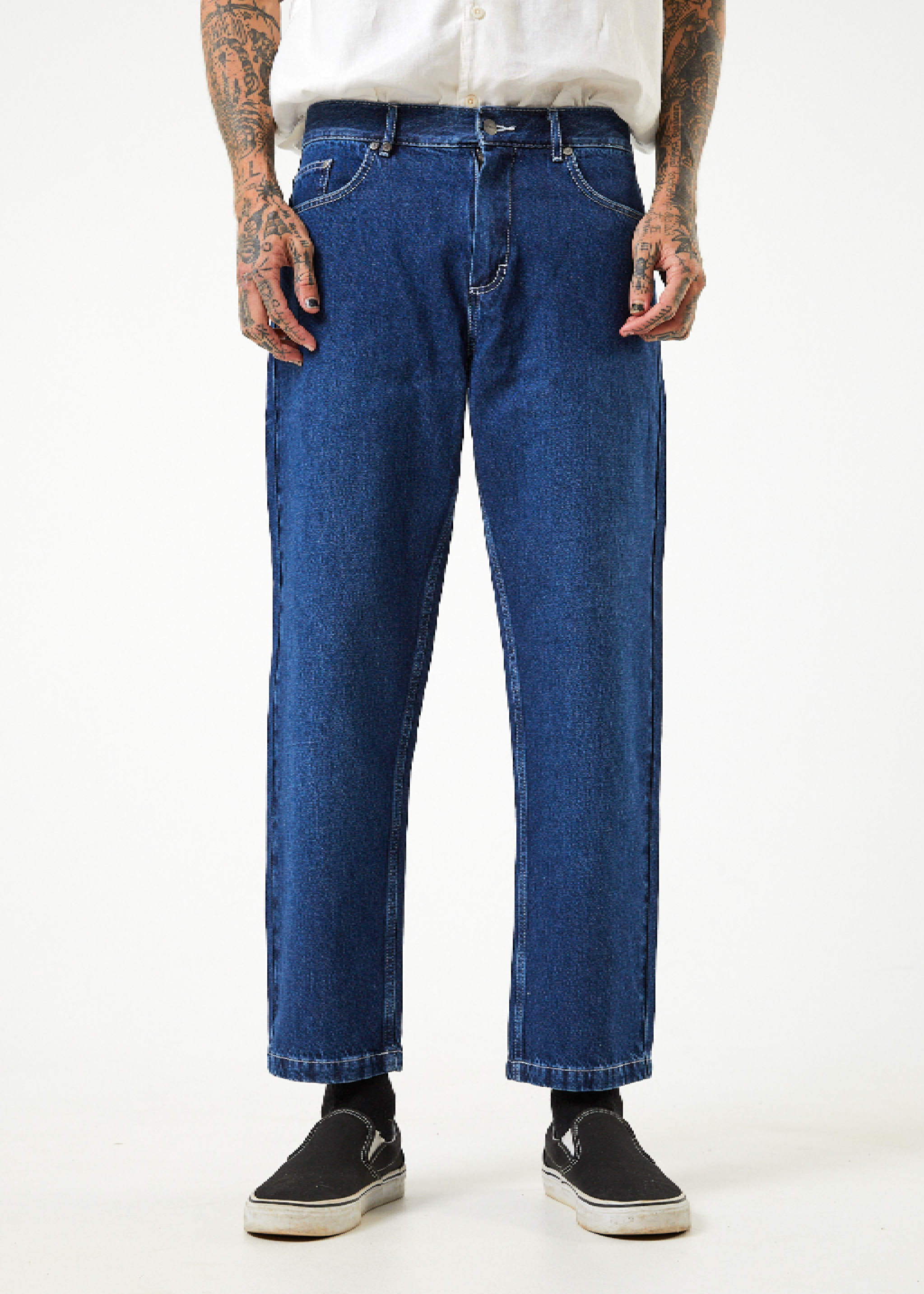 AFENDS Mens Ninety Twos - Denim Relaxed Jean - Original Rinse