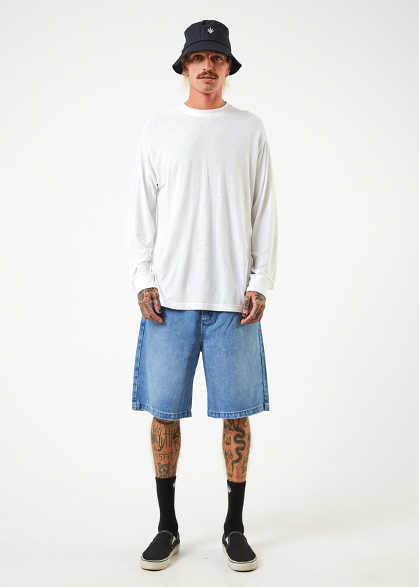 AFENDS Mens Lil C - Denim Baggy Shorts 22