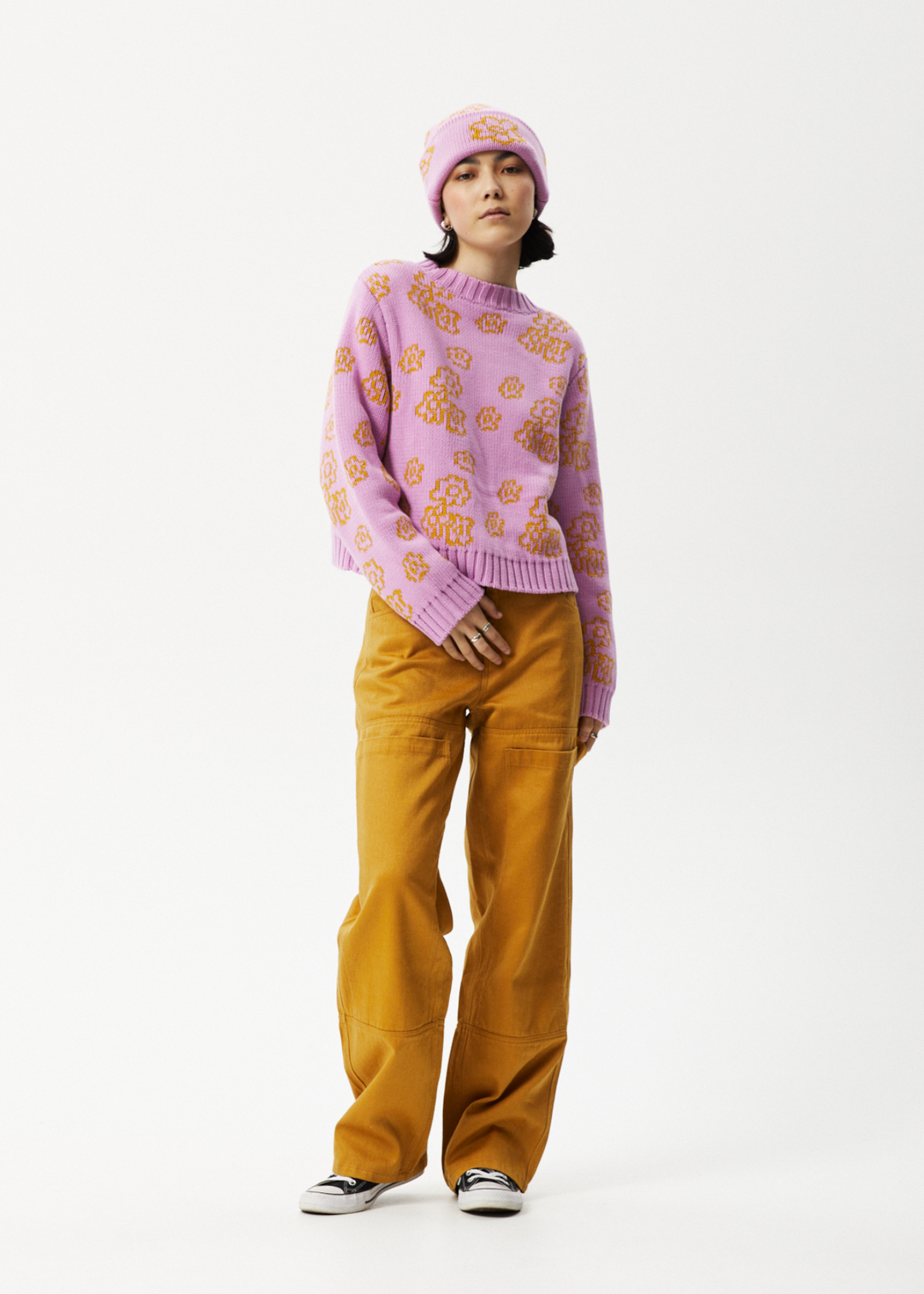 AFENDS Womens Clara - Knit Crew Neck Jumper - Candy 