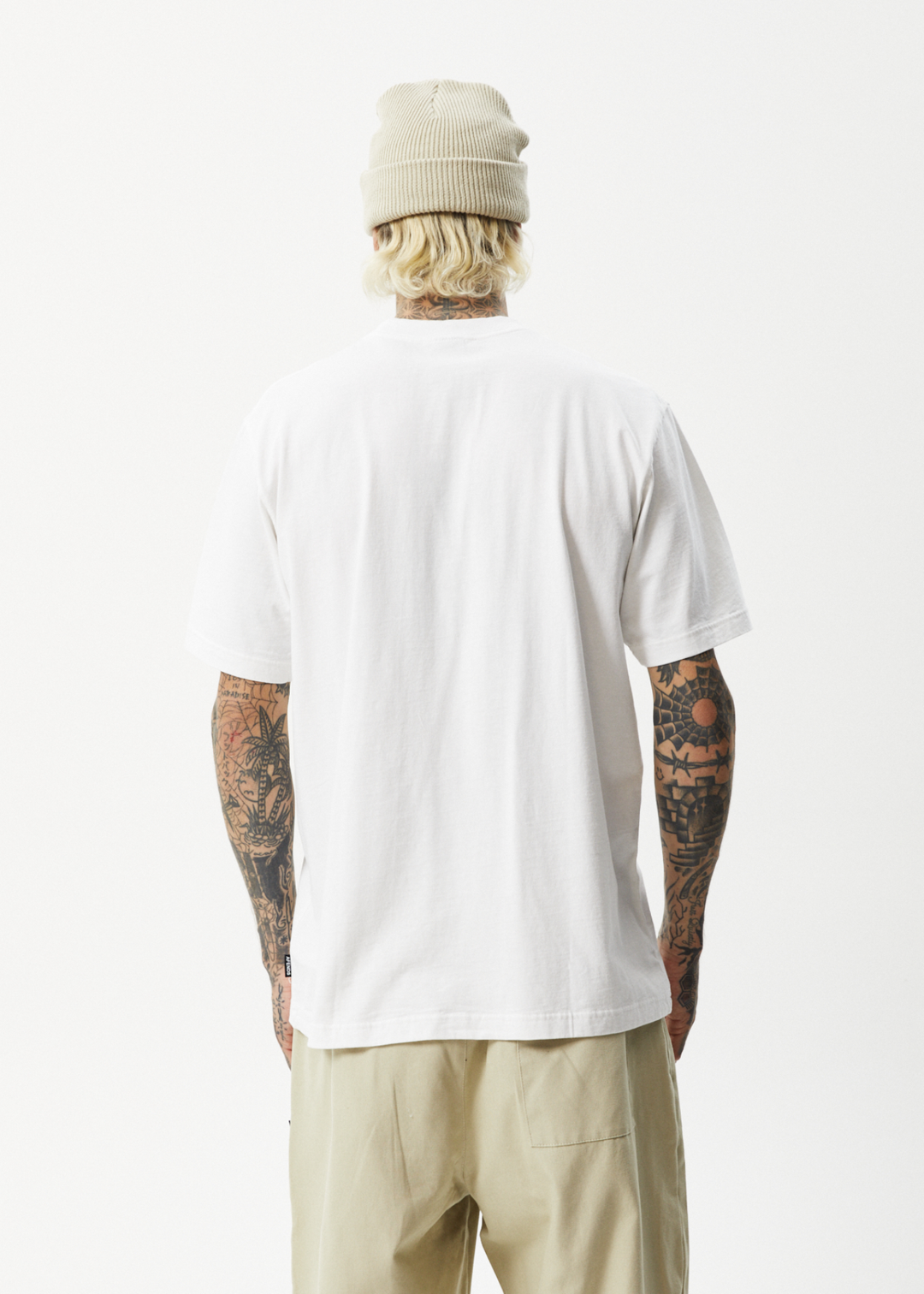 AFENDS Mens Liquid - Retro Logo T-Shirt - White 