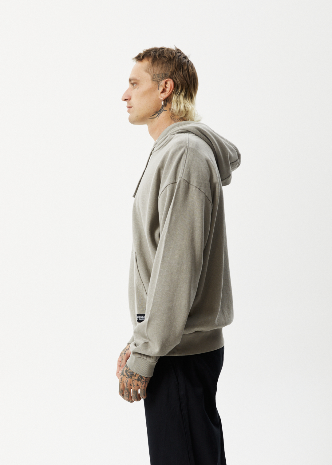 AFENDS Mens All Day - Hoodie - Olive 