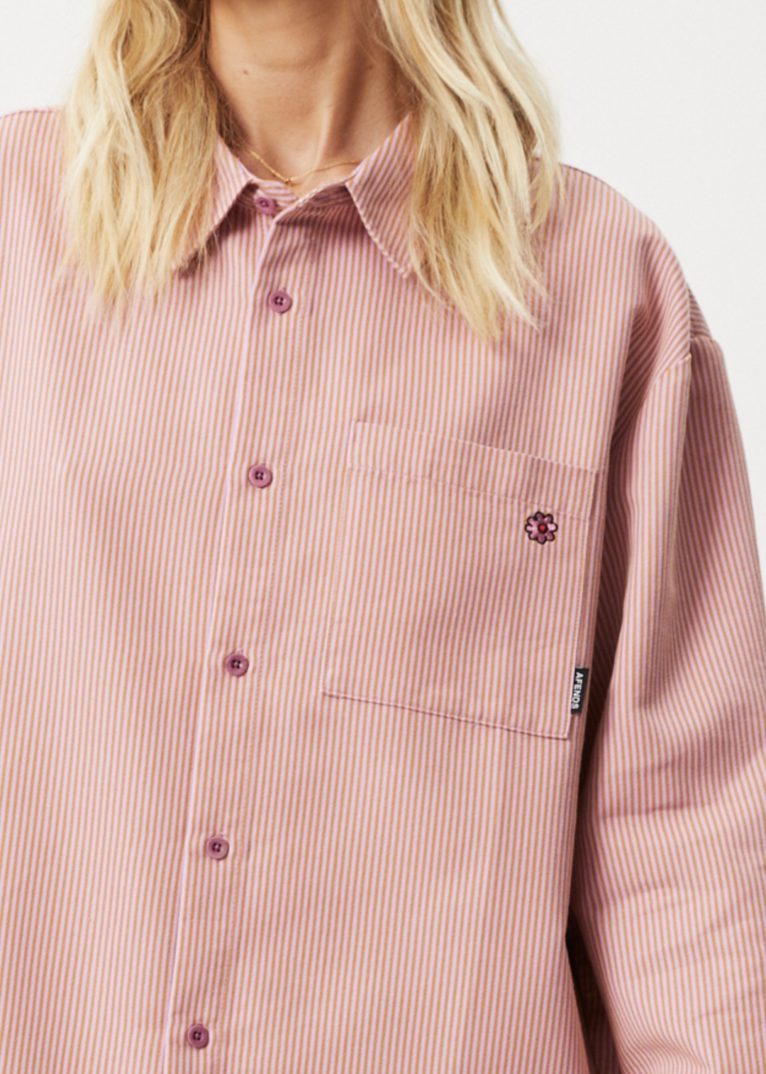 AFENDS Unisex Night Shade - Long Sleeve Shirt - Mustard Stripe 