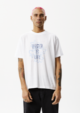 Afends Mens Waterfall - Boxy Graphic T-Shirt - White - Afends mens waterfall   boxy graphic t shirt   white 